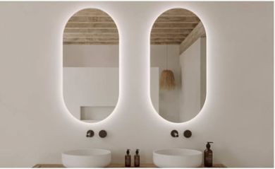 Espejo de baño LED ovalado Cápsula