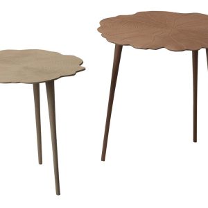Set 2 mesas aluminio 62x62x54 50x50x45 cm