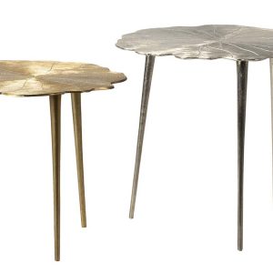 Set 2 mesas aluminio 62x62x54/50x50x45 cm