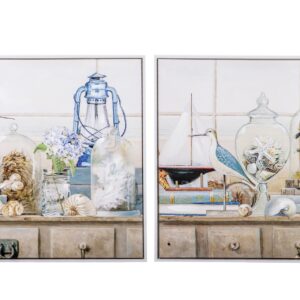 Set 2 cuadros bodegon 40% pintado mano 63x3x63 cm