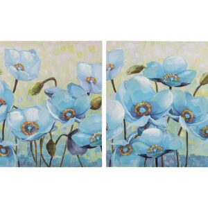 Set 2 lienzo flores 40% pintado a mano 40x2x40 cm
