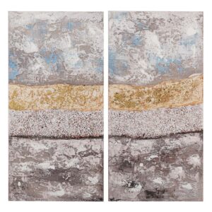 Set 2 lienzos abstr. 40% pintado mano 40x3x80 cm