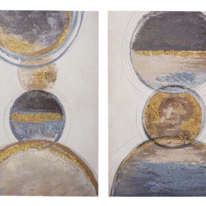 Set 2 lienzos abstr. 40% pintado mano 50x3x70 cm