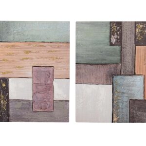 Set 2 lienzos abstr. 40% pintado mano 60x3x60 cm