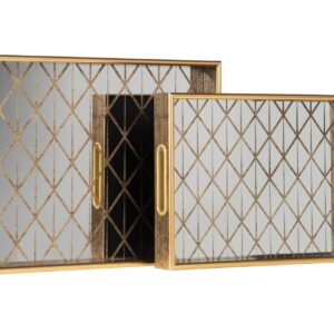 Set 2 bandejas cristal pu 40x30x5 35x25x5 cm
