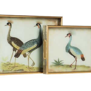 Set 2 bandejas cristal pu 40x30x5 35x25x5 cm