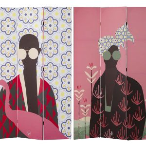 Biombo lienzo mujer 120x3x180 cm