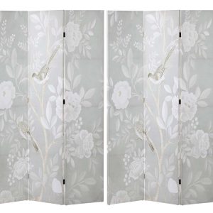 Biombo lienzo flores 120x3x180 cm