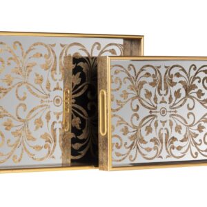 Set 2 bandejas cristal pu 40x30x5 35x25x5 cm
