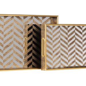 Set 2 bandejas cristal pu 40x30x5 35x25x5 cm