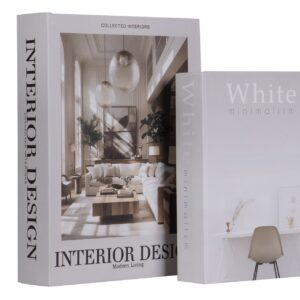 Set 2 cajas libro decoracion 34x25x7 27x20x6 cm