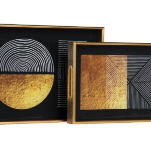 Set 2 bandejas cristal pu 40x30x5 35x25x5 cm