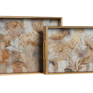 Set 2 bandejas cristal pu 40x30x5 35x25x5 cm