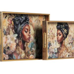Set 2 bandejas cristal pu 40x30x5 35x25x5 cm