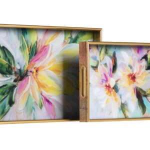Set 2 bandejas cristal pu 40x30x5 35x25x5 cm