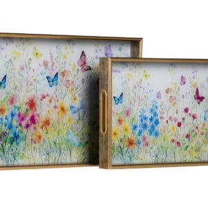 Set 2 bandejas cristal pu 40x30x5 35x25x5 cm