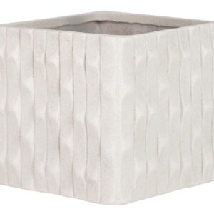 Macetero cerámica beige 24x24x20 cm