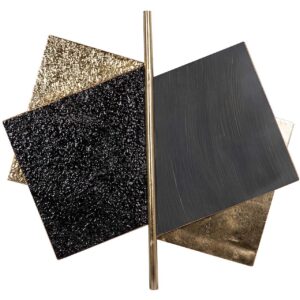 Adorno pared metal dorado negro 98x5x88 cm