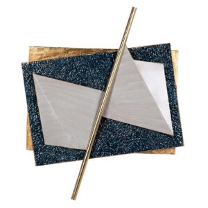 Adorno pared metal gris dorado 88x6x104 cm