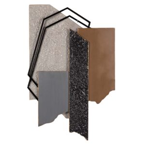 Adorno pared metal gris marrón 58x5x90 cm