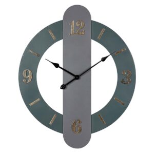Reloj de pared metal gris dorado 59x4x71 cm