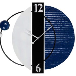 Reloj de pared metal azul negro 62x6x57 cm