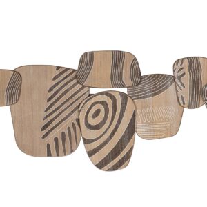 Adorno pared metal beige marrón 128x4x53 cm
