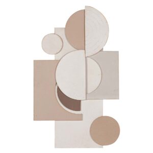 Adorno pared metal marrón beige 40x3x66 cm