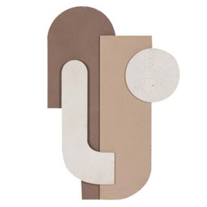 Adorno pared metal marrón beige 41x2x60 cm