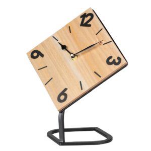Reloj sobremesa metal madera 25x14x26 cm