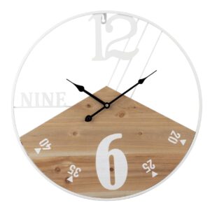 Reloj de pared metal madera 50x3x50 cm