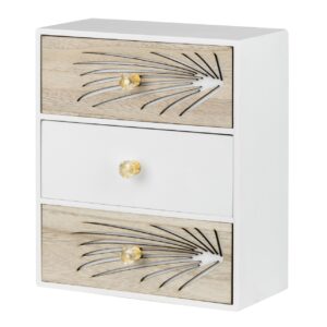 Joyero 3 cajones madera talla 24x12x29 cm