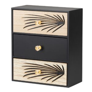 Joyero 3 cajones madera talla 24x12x29 cm