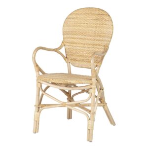 Silla rattan marrón 60x55x92 cm