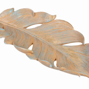 Centro de mesa hoja resina 39x18x5 cm