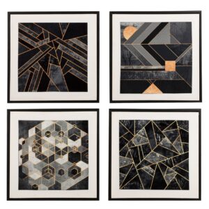 Set 4 cuadros impresion abstracto 40x2,8x40 cm