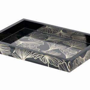 Bandeja cristal impresion foil 26x18x3 cm