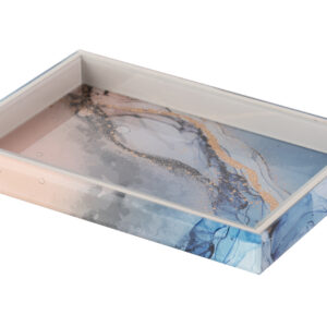 Bandeja cristal impresion foil 26x18x3 cm