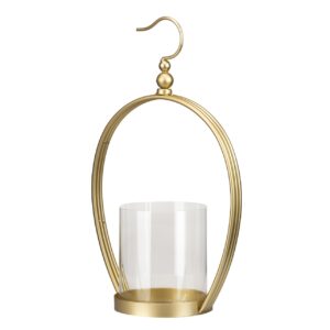 Candelabro metal dorado 27x14x42 cm