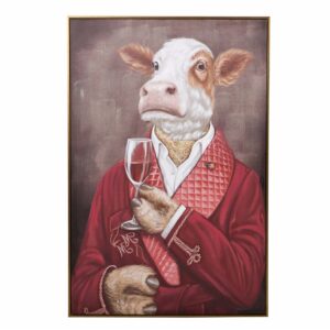 Cuadro cowman 80% pintado mano marco 80x4x120 cm