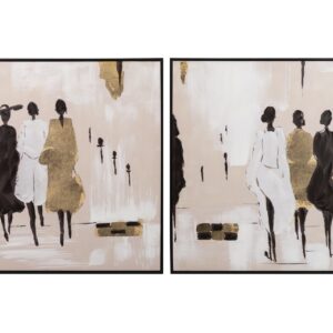 Set 2 cuadros boulevard marco negro 80x4x80 cm