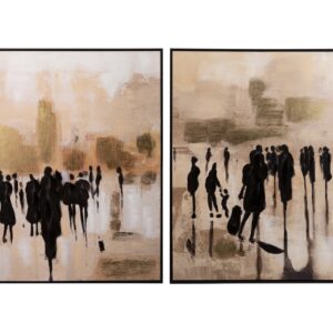 Set 2 cuadros boulevard marco negro 100x4x100 cm