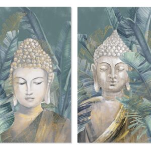 Set 2 lienzos budha 50x3x90 cm