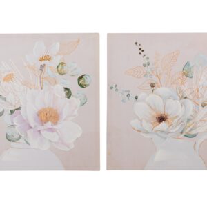 Set 2 lienzos flores 60x3x60 cm