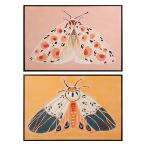 Set 2 cuadros mariposas con marco negro 90x4x60 cm