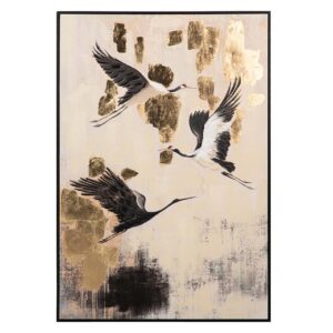 Cuadro garzas foil 80x4x120 cm