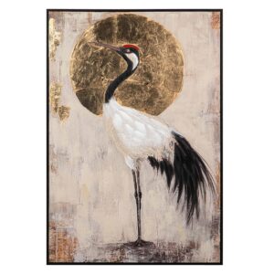 Cuadro garza foil 80x4x120 cm