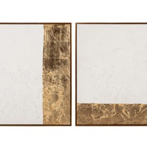 Set 2 cuadros 80% pintado a mano y foil 80x4x80 cm