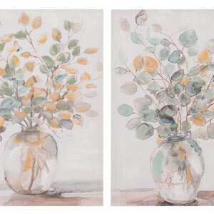 Set2 lienzos jarrónes 80% pintado a mano 50x3x70 cm