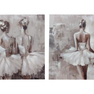 Set 2 lienzos bailarina 30% pintado mano 80x3x80 cm